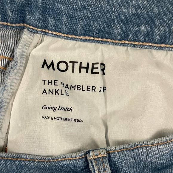 NEW MOTHER Rambler High Rise Ankle Straight-Leg Jeans Going Dutch Blue Size 33 - Picture 11 of 12